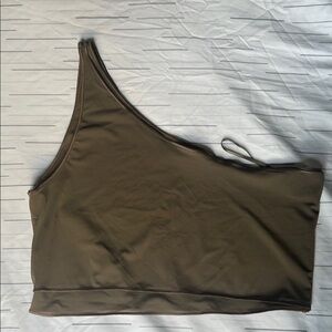 Alo Asymmetrical Brown Crop Top